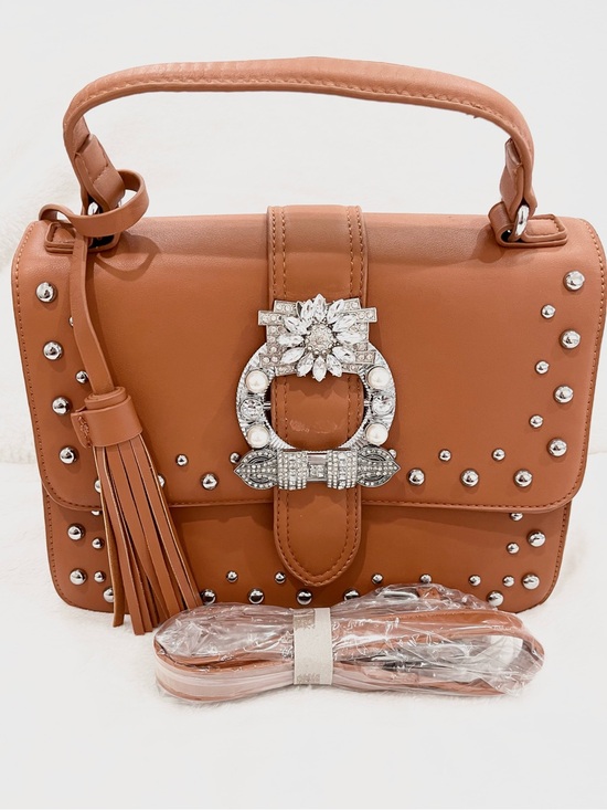 Handbags - Western Brown Shoulder Bag Rhinestone Buckle Removable Strap New